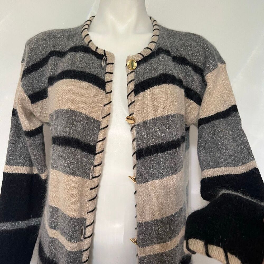 M. j. Carroll vintage silk angora button front cardigan